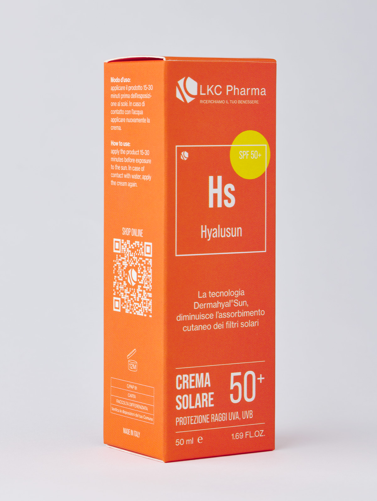 Immagine del packaging in cartone del prodotto Hyalusun® SPF 50+